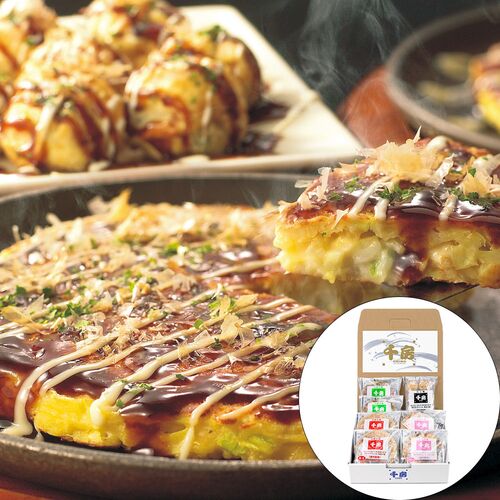【上代厳守】 千房 お好み焼・たこ焼セット / 送料無料 お好み焼 たこやき 冷凍