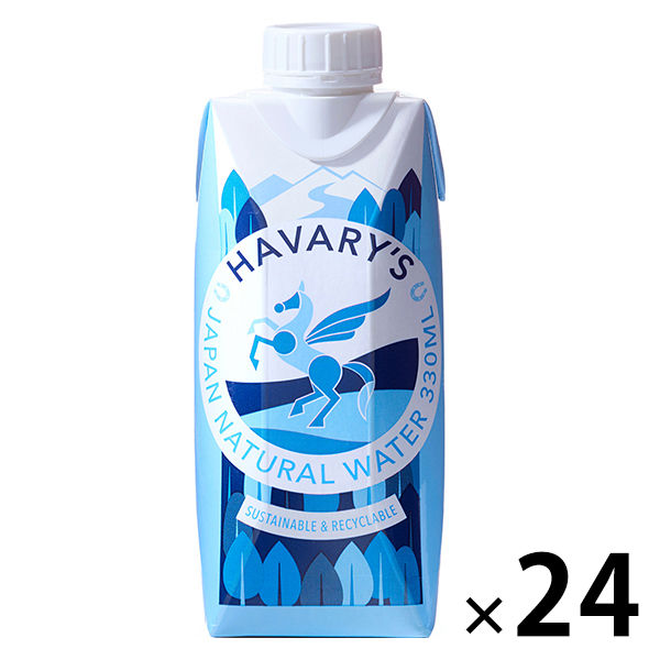 【紙パック】HAVARY'S（ハバリーズ） JAPAN NATURAL WATER 330ml 1セット(24本：12本入×２箱)